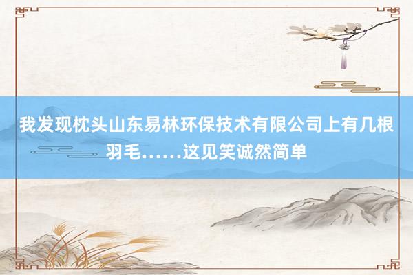 我发现枕头山东易林环保技术有限公司上有几根羽毛……这见笑诚然简单